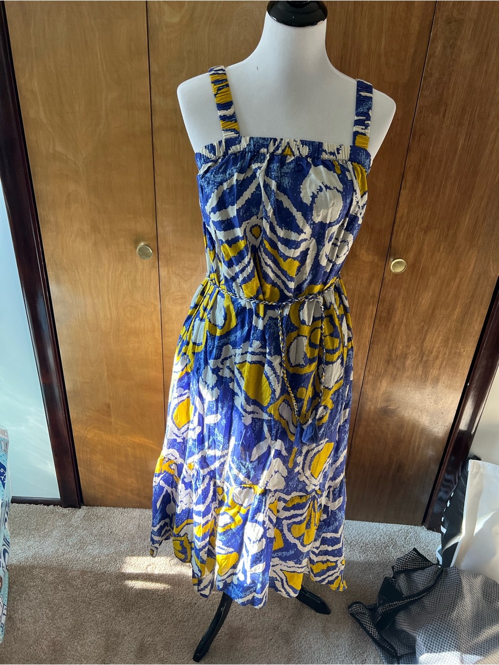 NWOT Cleobella Blue and Yellow Floral Midi Sundress
